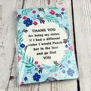 Sister Thank You Notebook Spiral Journal Friendship Gift for Family