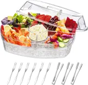 Chilled Serving Platters and Trays for Entertaining Veggie Tray with Lid Ice