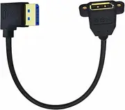 CY Cable 8K DisplayPort Display Port Male to Female Extension Cable 90 Degree Angled Right