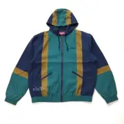 NWT Supreme Script Logo Paneled Silk Hooded Track Jacket Men's M SS17 AUTHENTIC