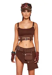 [Club Exx] Scorched Earth Utility Bra Top - Brown