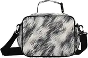 Closeup Furry Texture Insulated Lunch Box for Women Men - Ideal for Work, Picnics - Includes Adjustable Shoulder Strap