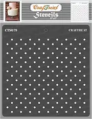 CrafTreat Polka Dot Stencils for Painting on Canvas, Wallart, Home Decor, Bullet Journal Notebook and Scrapbooking - Small DOT Stencils - 6"X6" Room Decor Stencils - Reusable Arts & Crafts Supplies