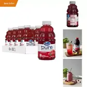 Ocean Spray 100% Pure Unsweetened Cranberry Juice 32oz Bottles x8 No Artificial