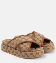 [Gucci] Gucci Clarice GG canvas slides AU 8 beige