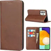 Cavor for Samsung Galaxy A52 5G Case Cowhide Pattern PU Leather Cases Flip Magnetic Kickstand Book Wallet Cover Phone Case with Card Slots(6.5") -Dark Brown