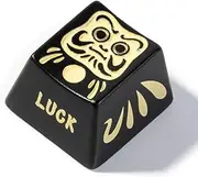 Keychron Daruma Doll Metal Artisan Keycap ESC Custom Keycaps, for Cherry MX Mechanical Gaming Custom Most Keyboard, Gift Ideas (Black Lucky 1pc)