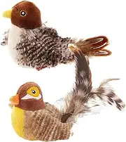 Simulated Chirping Bird Cat Toy 2pack,Interactive Bird Feather Cat Toy,Flapping Bird Cat Toy Birds for Cats,Sounds and Flapping Movements for Indoor Kitty Exercise