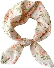 [Generic] 55cm Cherry Print Cotton Linen Square Head Wrap & Sun Cover for Women