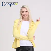 在飛比找PChome24h購物優惠-【Corpo X】女款網眼抗UV連帽外套-黃色