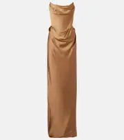 [Vivienne Westwood] Vivienne Westwood Galaxyno strapless satin corset gown AU 14 brown