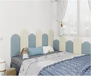3D Kids Anti-Collision Wall Stickers 3D Anti-Collision Wall Padding, Peel and Stick Upholstered Panels, Decorative Protection Queen Headboard for Playroom Living Room