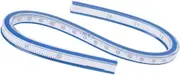 Flexible Curve Ruler, Vinyl Plastic Double Sided Flexible Measurement Tool for Engineering, Drafting and Design - 40cm/15.75"