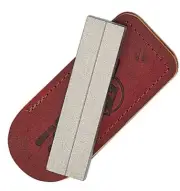Eze-Lap Pocket Diamond Sharpener Fine Grit With Fish Hook Slot Leather Pouch