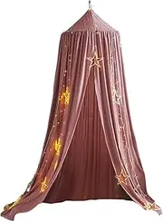 Princess Bed Canopy - Girls Bed Canopy with Fairy Lights | Kids Canopy Over Bed Girls | Decorative Kids Bed Canopy Dome | Children's Room Decoration | Curtains Netting Cover for Reading Nook Hideaway