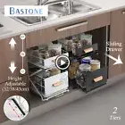 Sliding Drawer Kitchen Cabinet Under Sink Storage Shelf Spice Jar Rack 3-Level