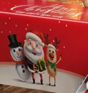 Disposable Christmas Plastic Tablecloths 2 Pack Red Snowman Santa Rectangle