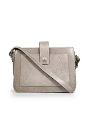 Grey Leather Snake Embossed Bag