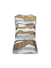 Silk Metallic Appliqué Sleeveless Top