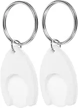 NAMOARLY 2pcs Shopping Trolley Token Keyrings Sturdy Metal Keychain Holder Portable Coin Holder for Shopping Carts Creative Design Convenient for Grocery and Supermarket Use