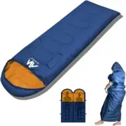 Sleeping Bags for Adults, AYAMAYA Backpacking Universal, Dark Blue (Right)