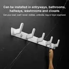 Wall Mounted Coat Rack Modern Stylish Coat Hanger Rack with 5 Hooks for Bathroom