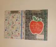 Set of Two New Teacher Theme Clipfolio and Notepad