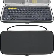 Geekria Keyboard Carrying Case, Hard Shell Protective Travel Bag for Small Compact Keyboard, Compatible with Logitech Pebble Keys 2 K380s/ Logitech K380 (Black)