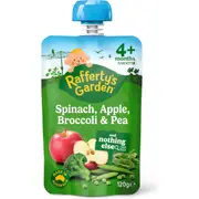 Rafferty's Garden Baby Food Pouch Spinach, Apple , Broccoli & Pea 4+ Months 120g