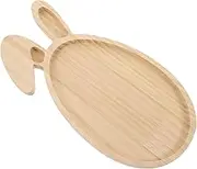 SHOWERORO Shaped Serving Platter Wooden Easter Bunny Dish for Charcuterie Snacks