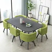 Table Dining Table Set for 6 Conference Table Office Reception Table Meeting Seminar Table Negotiation Table Coffee Table with Chair (Color : Green)