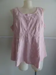 Pink Sleeveless Tectured Flared Waist Top ... AUTOGRAPH ... Size: 22 #D1223