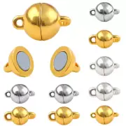 Gold Silver Round Strong Magnetic Clasp Hook Connector Jewelry Findings DIY