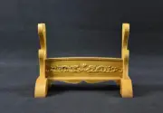 Wood Japanese Samurai Sword Holder Stand Tanto Katana Rack Dragon Carved 2 Tier