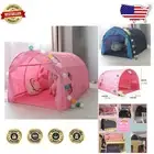Portable Twin Bed Canopy Tent for Kids - Whimsical Pink Design with Fiberglass