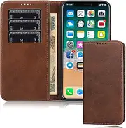 FROLAN for iPhone 11 Pro Max Wallet Case with Card Holder, Premium PU Leather Credit Slot Flip Folio Book Drop Protection Shockproof Phone Cover for iPhone 11 Pro Max 6.5 Inch - Dark Brown
