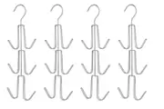 4Pcs Purse Hanger Organizer for Closet Space Saving Handbag Holder Storage Hook for Belts Scarves Hats Ties-Silver