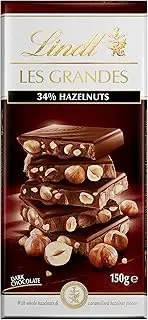 Lindt Les Grandes Dark Hazelnut Chocolate Block 150g