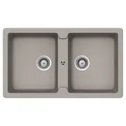 Schock Abey Typos N200 Concrete Double Bowl Sink - Brown