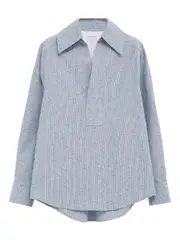 [Bottega Veneta] Bottega Veneta-Camicia A Righe In Cotone E Lino-Donna 38 IT