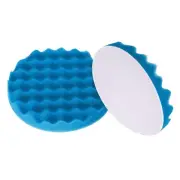 2pcs Buffing Sponge Pads 7" Polishing Wheel Waffle Finishing Grip Pad, Blue