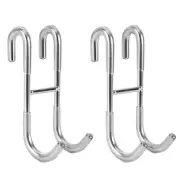 2 Pack Shower Over The Door Hook Hanging Towel Coat Rack for Bathroom