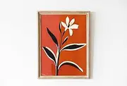 Red Daffodils Print Minimalist Botanical Wall Art Japandi Style Decor Matisse Inspired Art Print For Spring