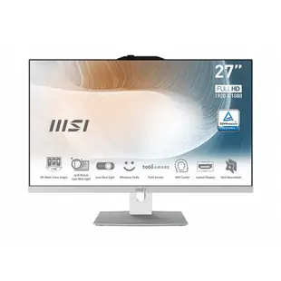 MSI 微星 Modern AM272P 12M-045TW 27吋 白 AIO 液晶電腦