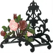 Cubilan Cast Iron Heavy Duty Garden Hose Holder - Decorative Hand-Painted Peony
