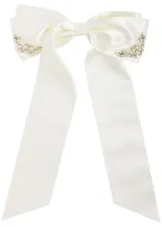 Simone Rocha Crystal-embellished Satin bow Hair Clip - Cream ONE SIZE