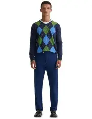 [Oxford] Duncan Argyle Knit in Navy