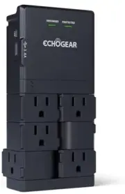 Surge Protector Power Strip, 8 Outlet With 6 Rotating AC Plugs, 1 USB-C, 1 USB-A