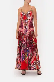 LONG DRESS WITH TIE FRONT ARTESANIA MANIA