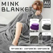 Super Soft Faux Fur Fleece Throw Mink Sofa Bed Blanket Warm Double king Home OZ